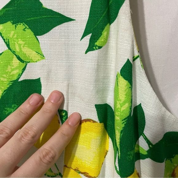 Sz 24 Nordstrom 1901 Button Front Lemon Print Dress - Picture 7 of 12